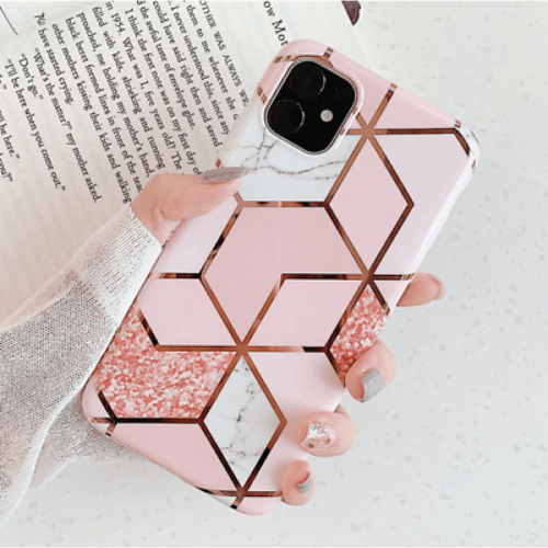 Marble Effect Soft TPU Pink Case - For iPhone 11 - mosaccessories