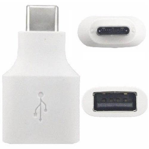 Google Female USB to Male USB-C (Type C) OTG Adapter - White - mosaccessories