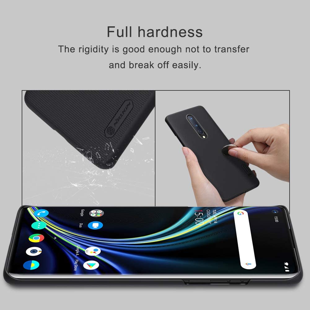 Nillkin Frosted Shield Black Hard Case - For OnePlus 8 - mosaccessories