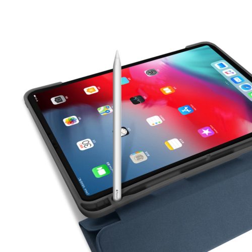 Dux Ducis Domo Series Blue Wallet Case with Apple Pencil Holder - For iPad Pro 11 - mosaccessories
