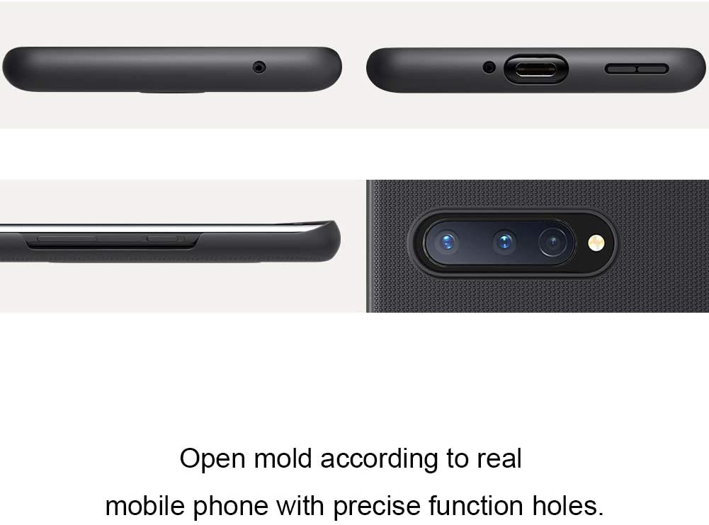 Nillkin Frosted Shield Black Hard Case - For OnePlus 8 - mosaccessories