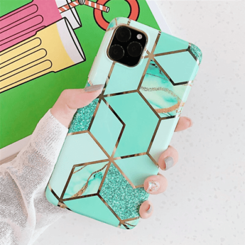 Marble Effect Soft TPU Green Case - For iPhone X / Xs - mosaccessories