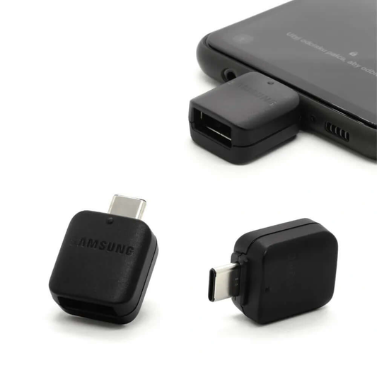 Samsung OTG Type C to USB 2.0 Adapter - Black - mosaccessories