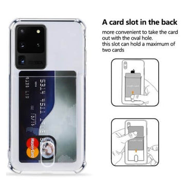 Soft TPU Clear Case With Card Slot - For Samsung S20 Ultra - mosaccessories