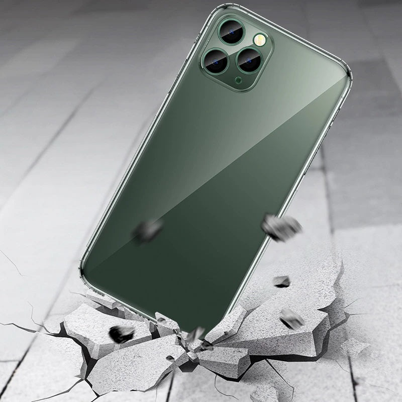 Soft TPU Clear Case with Dust Plug - For iPhone 11 Pro Max - mosaccessories