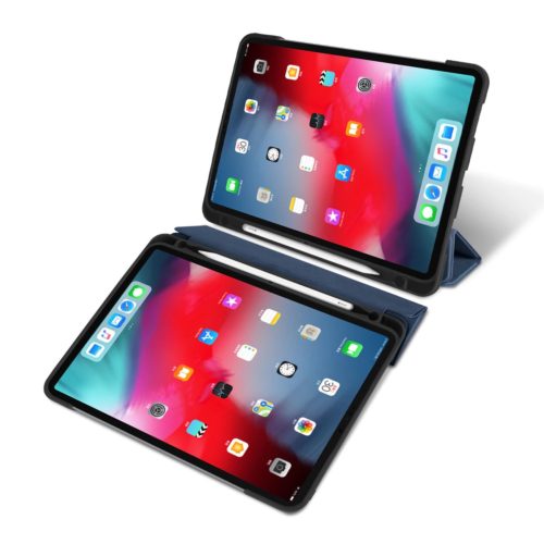 Dux Ducis Domo Series Blue Wallet Case with Apple Pencil Holder - For iPad Pro 11 - mosaccessories