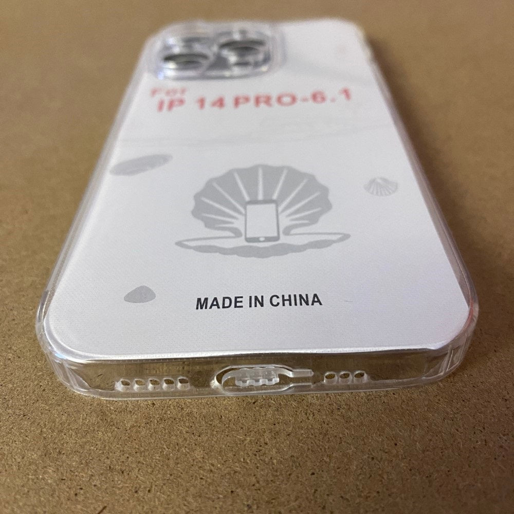Soft TPU Clear Case with Dust Plug - For iPhone 14 Pro - mosaccessories