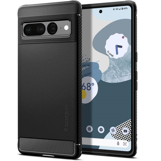 Spigen Rugged Armor Matte Black Case - For Google Pixel 7 Pro