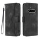 PU Leather Case Wallet Stand Smile Imprinted Phone Cover with Strap - For Nothing Phone (3a)