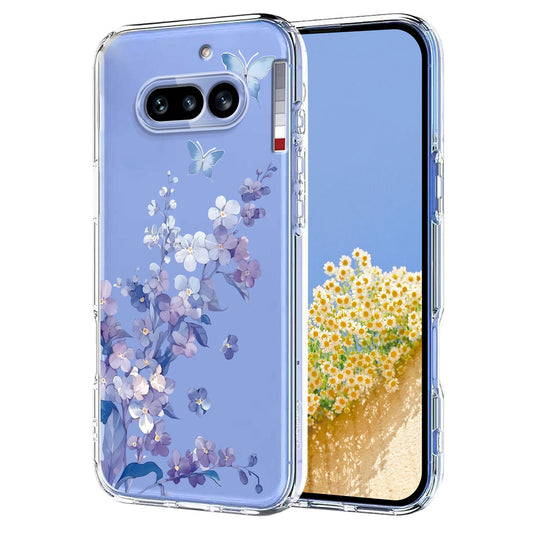 Butterfly Floral Pattern Printing TPU Phone Case Back Cover - For Nothing Phone (4a)