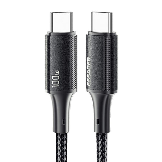 Essager USB-C to USB-C PD 100W 5A Data Cable Nylon Braided Fast Charging Cord - 1M