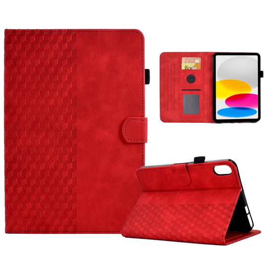 Rhombus Embossed PU Leather Smart Tablet Case - For iPad 10th Gen 10.9 (2022)