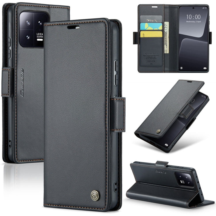 CaseMe Butterfly Buckle Litchi Texture RFID Anti-theft Wallet Case - For Xiaomi 13