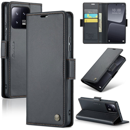 CaseMe Butterfly Buckle Litchi Texture RFID Anti-theft Wallet Case - For Xiaomi 13