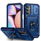 Sliding Camshield TPU + PC Navy Blue Phone Case with Holder - For Samsung Galaxy A15