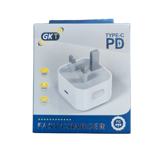 GK Telecom Type-C PD 20W Fast Charger Power Adapter Mains UK Plug