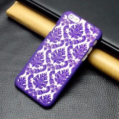 Damask Vintage Pattern Hard Matte Purple Case - For iPhone 6  6s