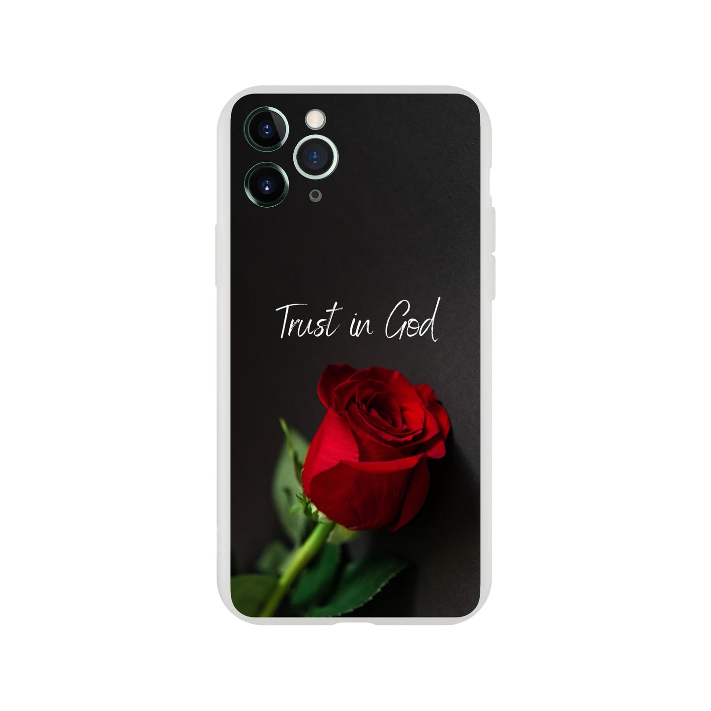 Trust in God Rose Flexi Case Cover - For iPhone 14 / 13 / 12 / 11 / X / 8 / 7 Series