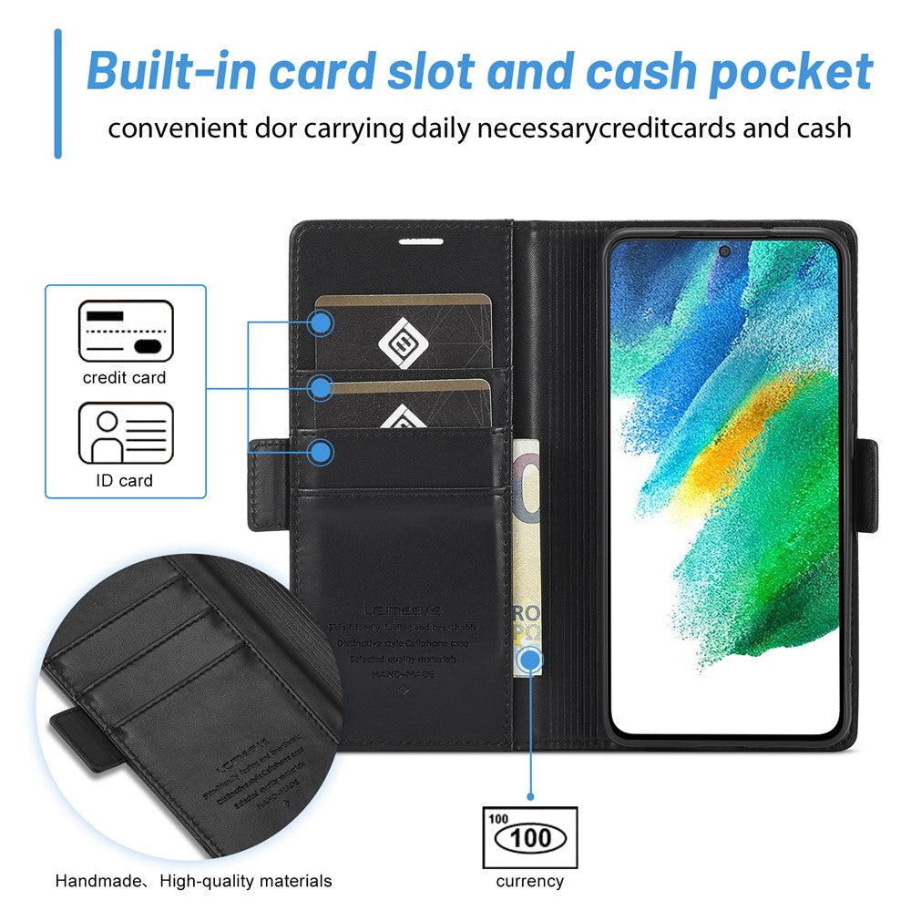 LC.IMEEKE Flip Premium PU Leather Multi-Function Magnetic Suction Stand Phone Case - For Samsung Galaxy S21+