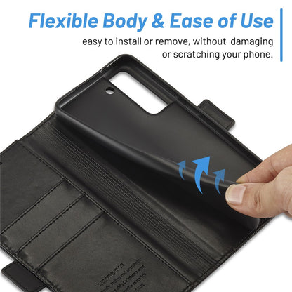LC.IMEEKE Flip Premium PU Leather Multi-Function Magnetic Suction Stand Phone Case - For Samsung Galaxy S21+