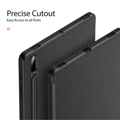 Dux Ducis Domo Series Tri-fold Stand PU Leather + TPU Tablet Case Cover with Pen Slot - For Samsung Galaxy Tab S7+ / S8+ / S7 FE