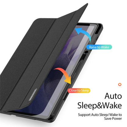 Dux Ducis Domo Series Tri-fold Stand PU Leather + TPU Tablet Case Cover with Pen Slot - For Samsung Galaxy Tab S7+ / S8+ / S7 FE