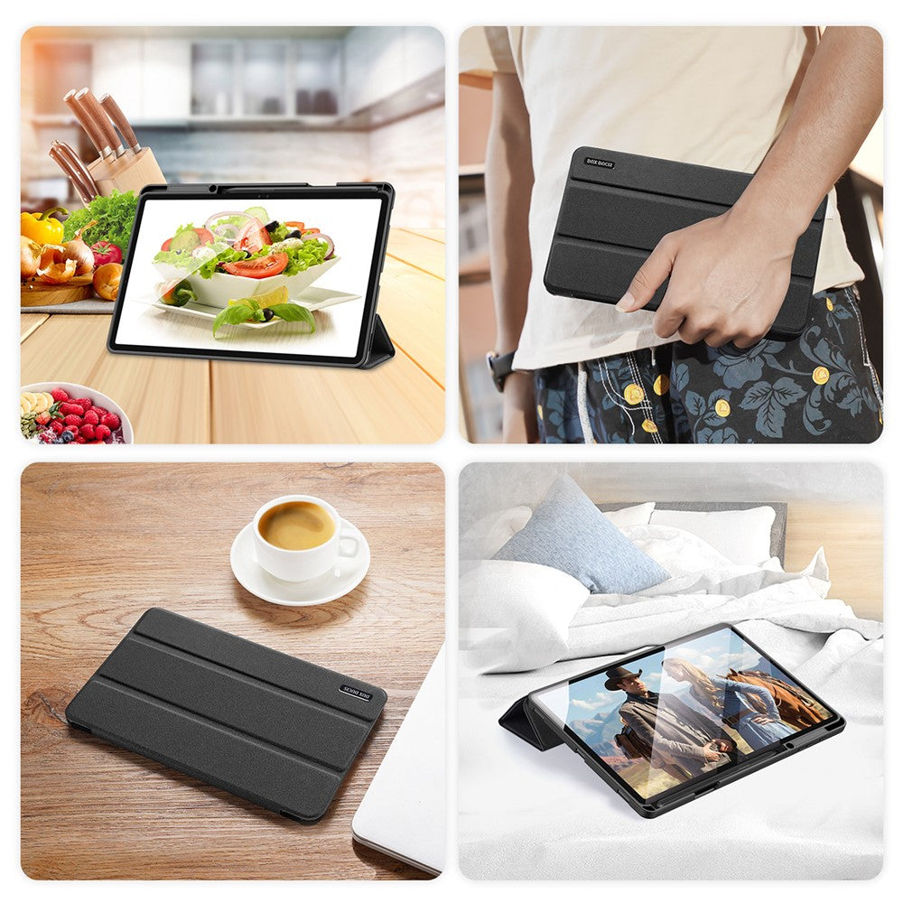 Dux Ducis Domo Series Tri-fold Stand PU Leather + TPU Tablet Case Cover with Pen Slot - For Samsung Galaxy Tab S7+ / S8+ / S7 FE