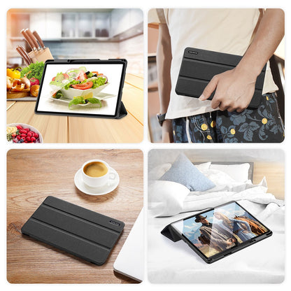 Dux Ducis Domo Series Tri-fold Stand PU Leather + TPU Tablet Case Cover with Pen Slot - For Samsung Galaxy Tab S7+ / S8+ / S7 FE