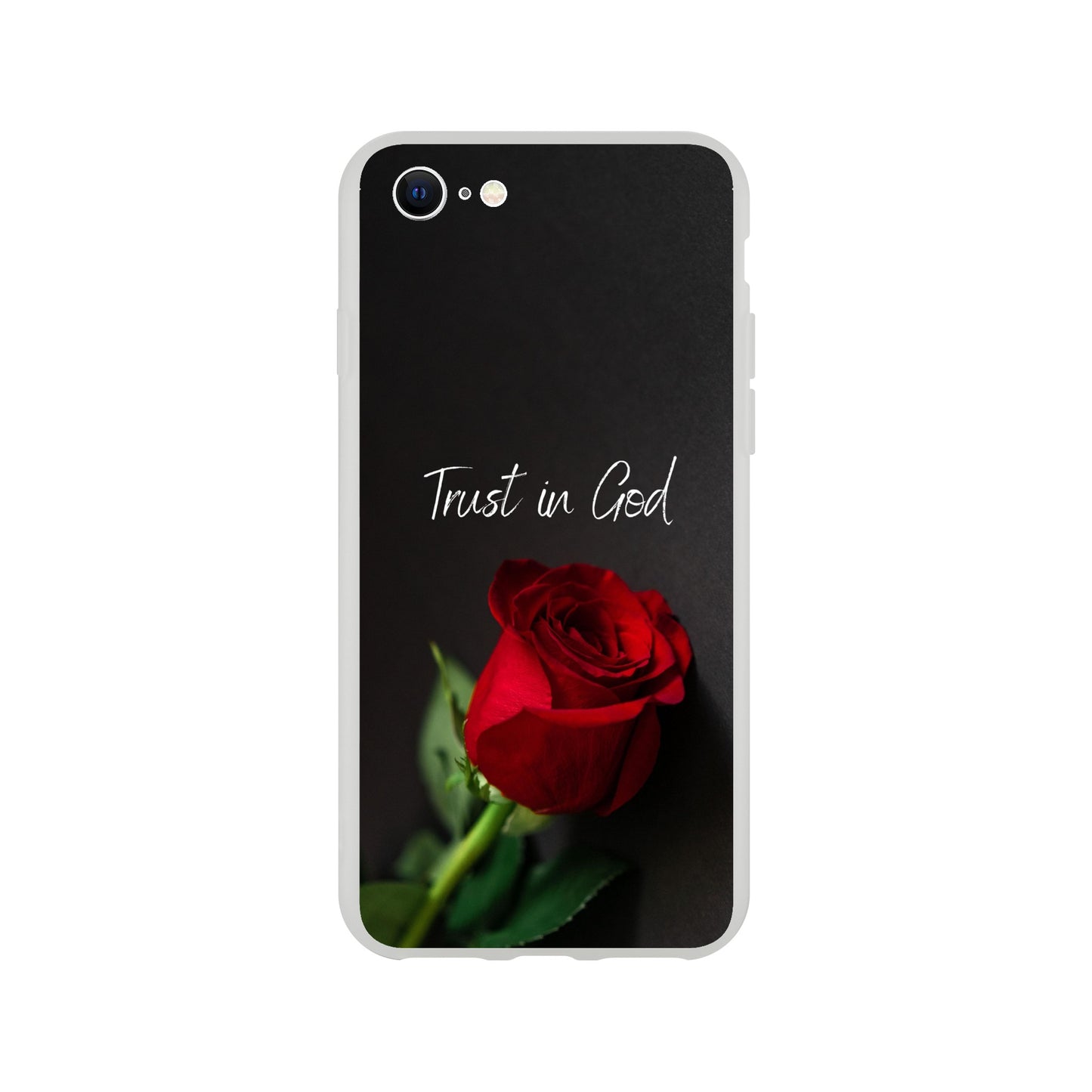 Trust in God Rose Flexi Case Cover - For iPhone 14 / 13 / 12 / 11 / X / 8 / 7 Series