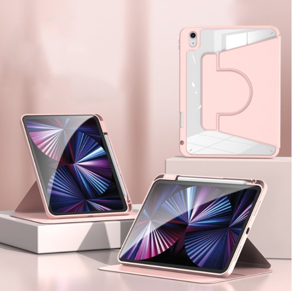 2 in 1 Acrylic Split Rotating PU Leather Case - For iPad Air 10.9" (2022 / 2020) - Mos Accessories