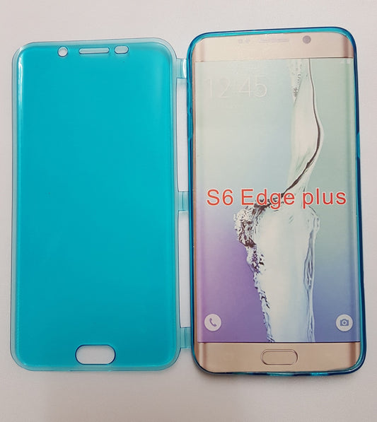 TPU Flip Wallet Blue Case - For Samsung Galaxy S6 edge+ - mosaccessories