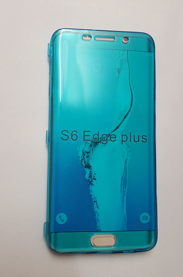 TPU Flip Wallet Blue Case - For Samsung Galaxy S6 edge+ - mosaccessories