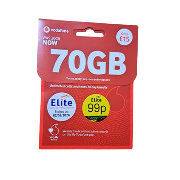 Vodafone Pay As You Go Sim Card 30 Day Bundle - £15 - MosAccessories.co.uk