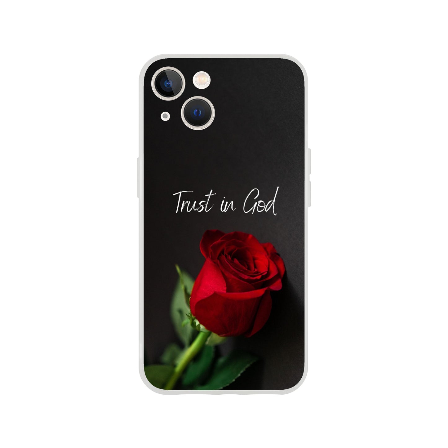 Trust in God Rose Flexi Case Cover - For iPhone 14 / 13 / 12 / 11 / X / 8 / 7 Series