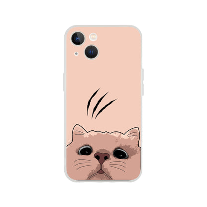 Cat Staring Up Flexi Case Cover - For iPhone 14 / 13 / 12 / 11 / X / 8 / 7 Series