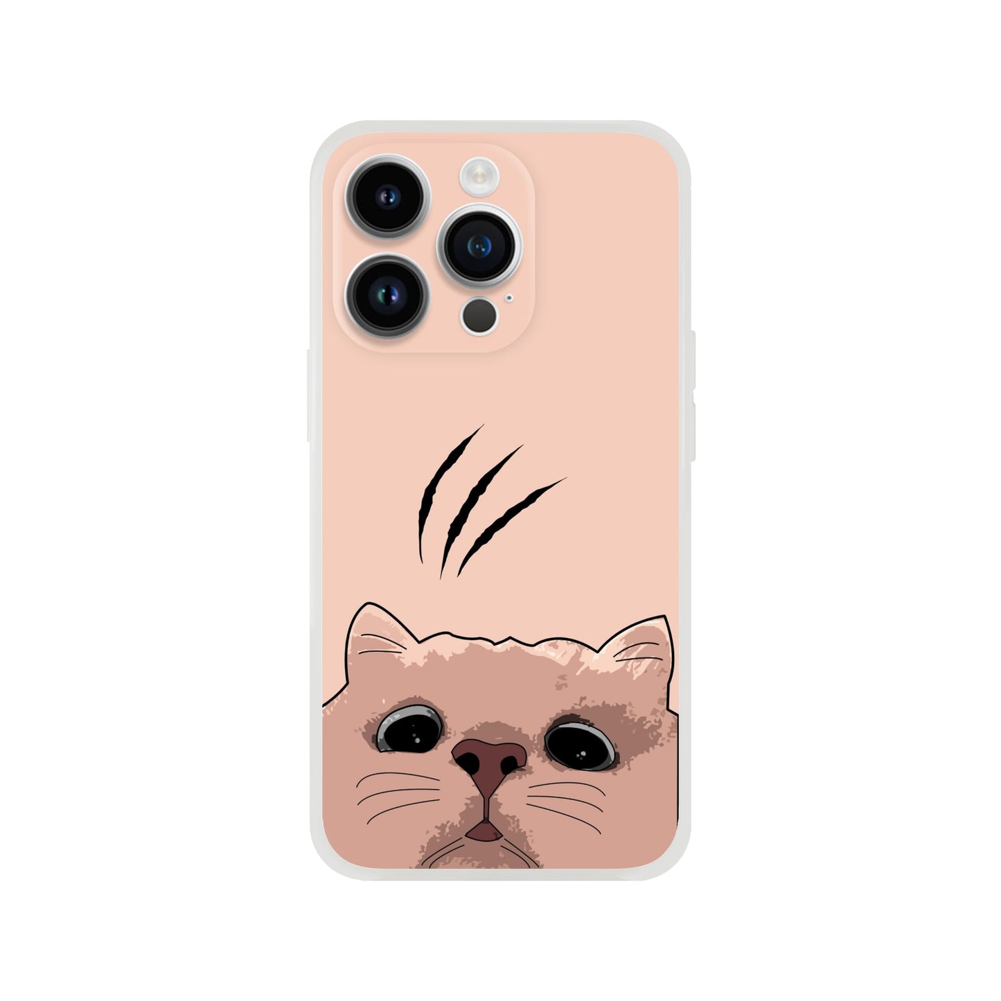 Cat Staring Up Flexi Case Cover - For iPhone 14 / 13 / 12 / 11 / X / 8 / 7 Series