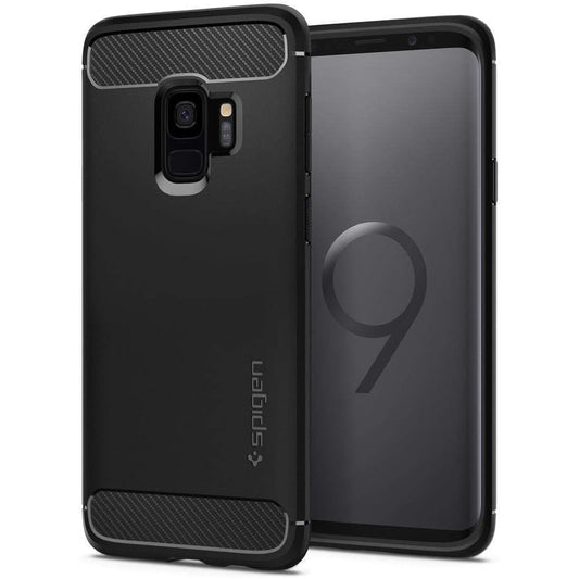 Spigen Rugged Armor Matte Black Case - For Samsung Galaxy S9 - mosaccessories