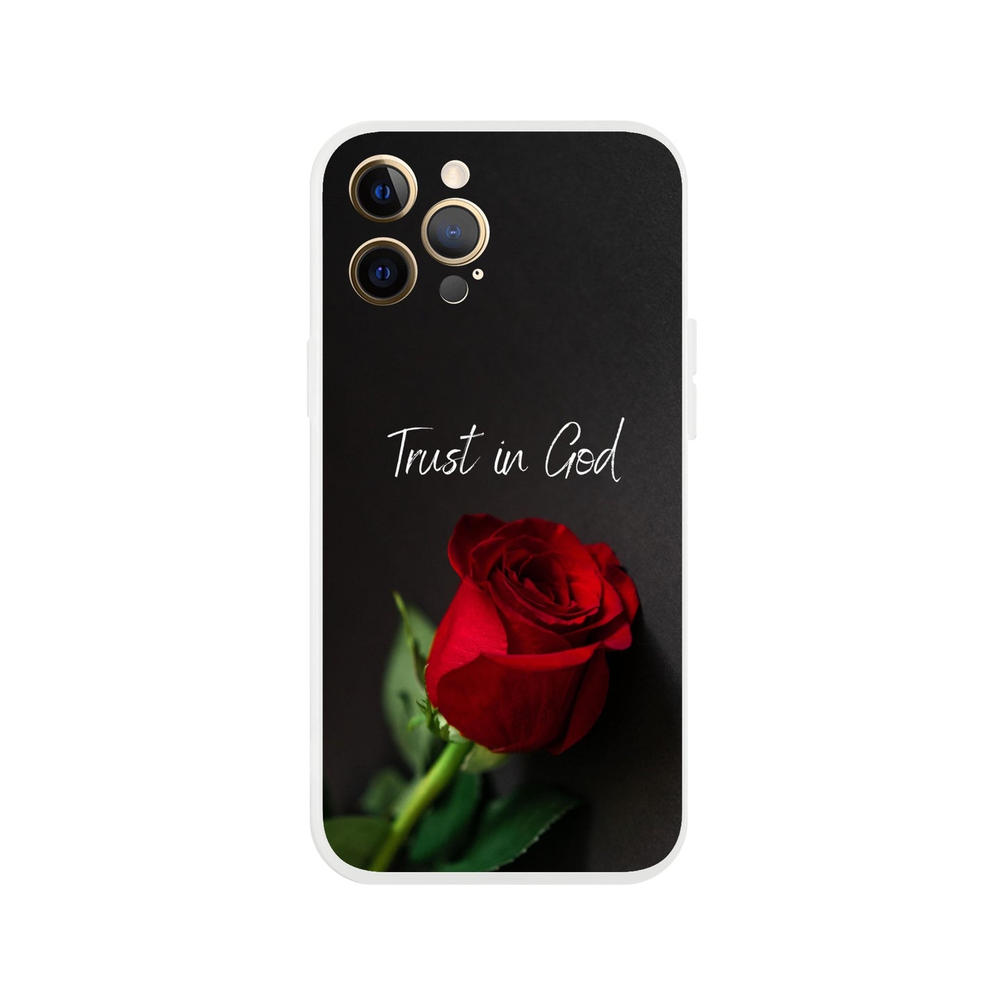 Trust in God Rose Flexi Case Cover - For iPhone 14 / 13 / 12 / 11 / X / 8 / 7 Series