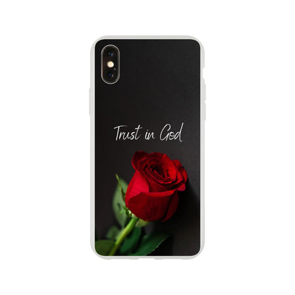 Trust in God Rose Flexi Case Cover - For iPhone 14 / 13 / 12 / 11 / X / 8 / 7 Series