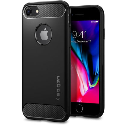 Spigen Rugged Armor Matte Black Case - For iPhone 8 / 7 - mosaccessories