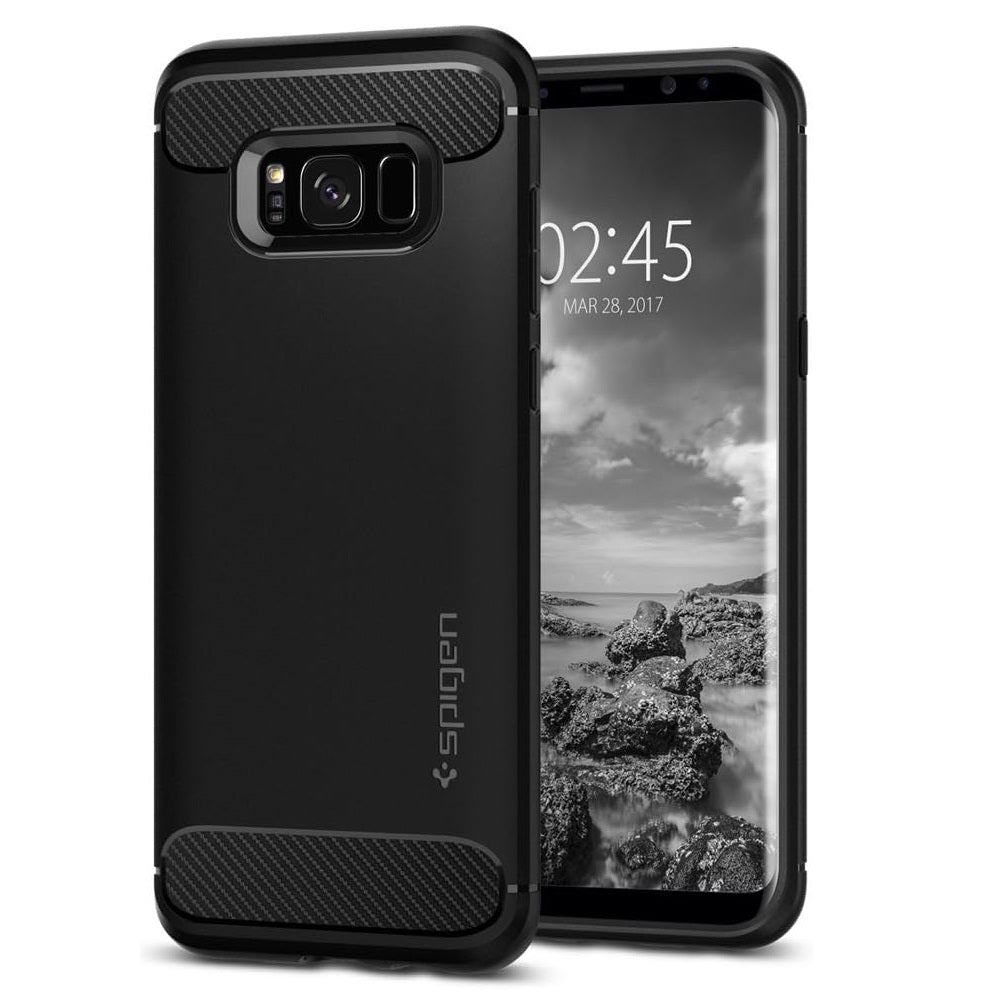 Spigen Rugged Armor Matte Black Case - For Samsung Galaxy S8 - mosaccessories