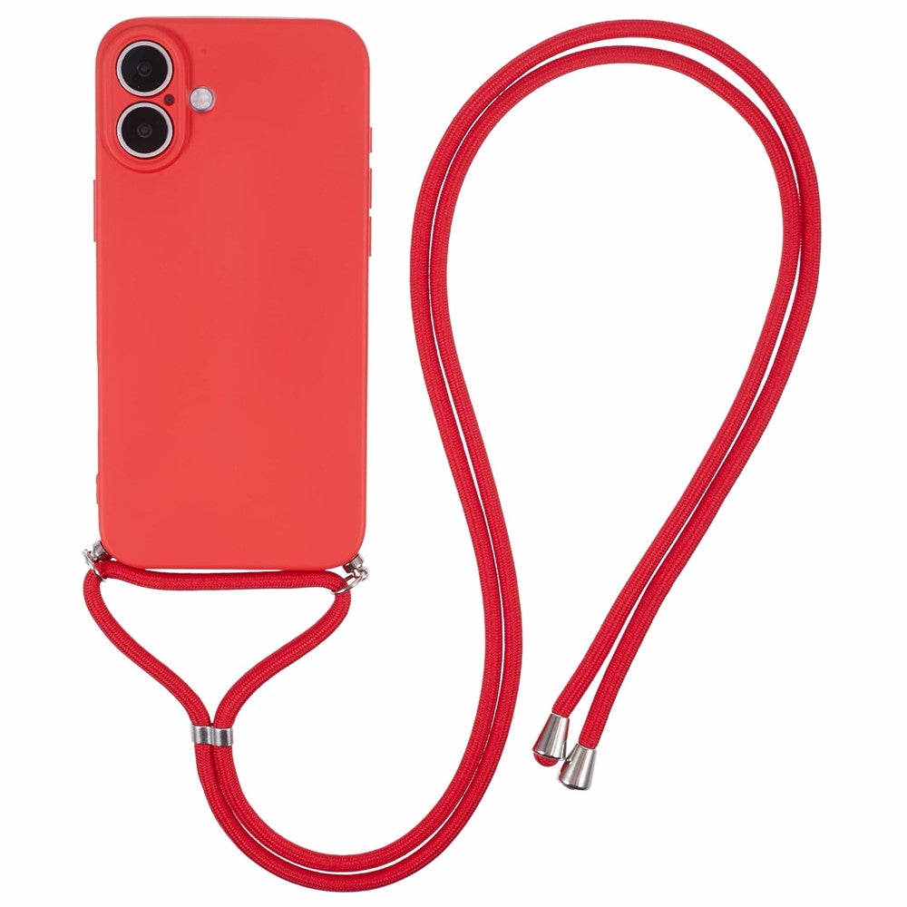 TPU Crossbody Phone Case with Necklace Cord Strap - For iPhone 16