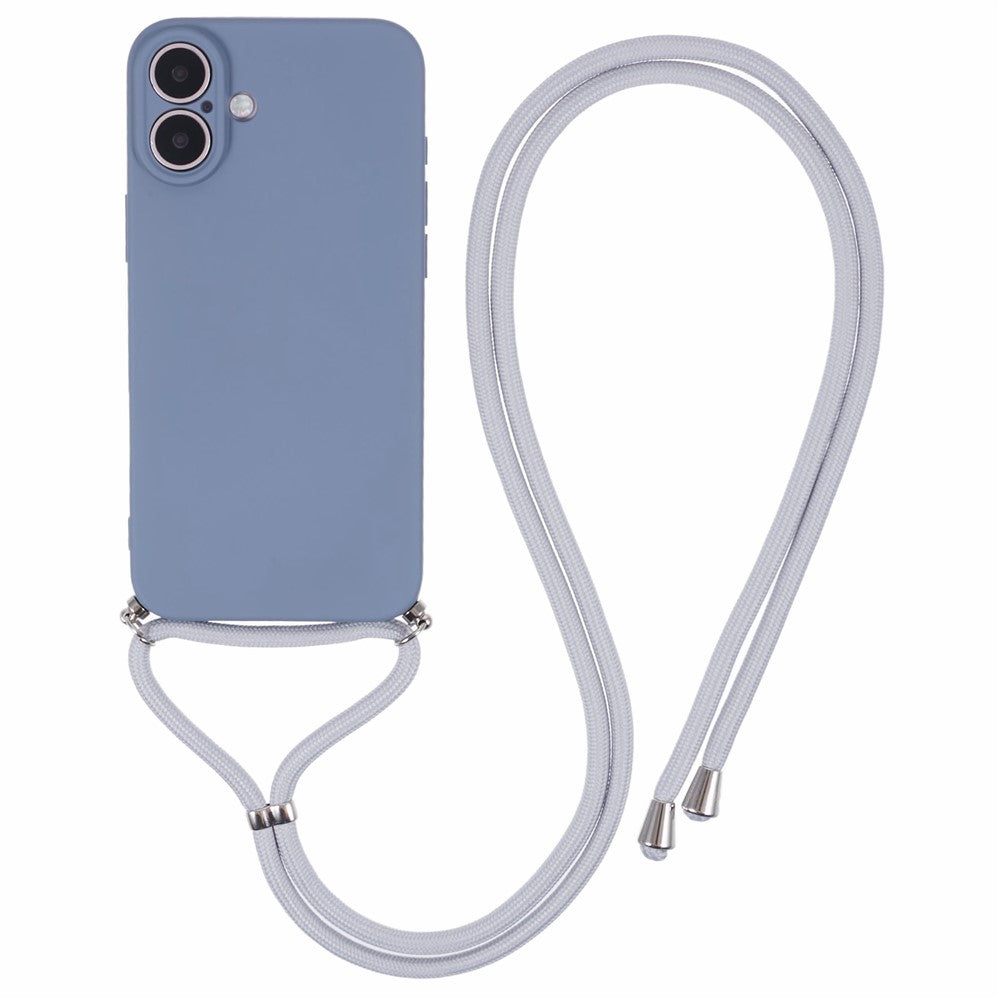 TPU Crossbody Phone Case with Necklace Cord Strap - For iPhone 16