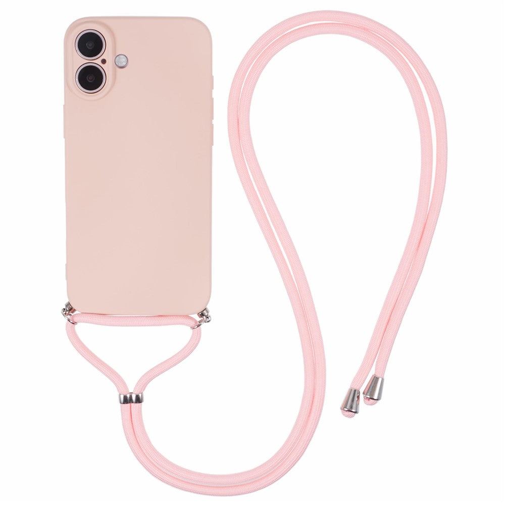 TPU Crossbody Phone Case with Necklace Cord Strap - For iPhone 16