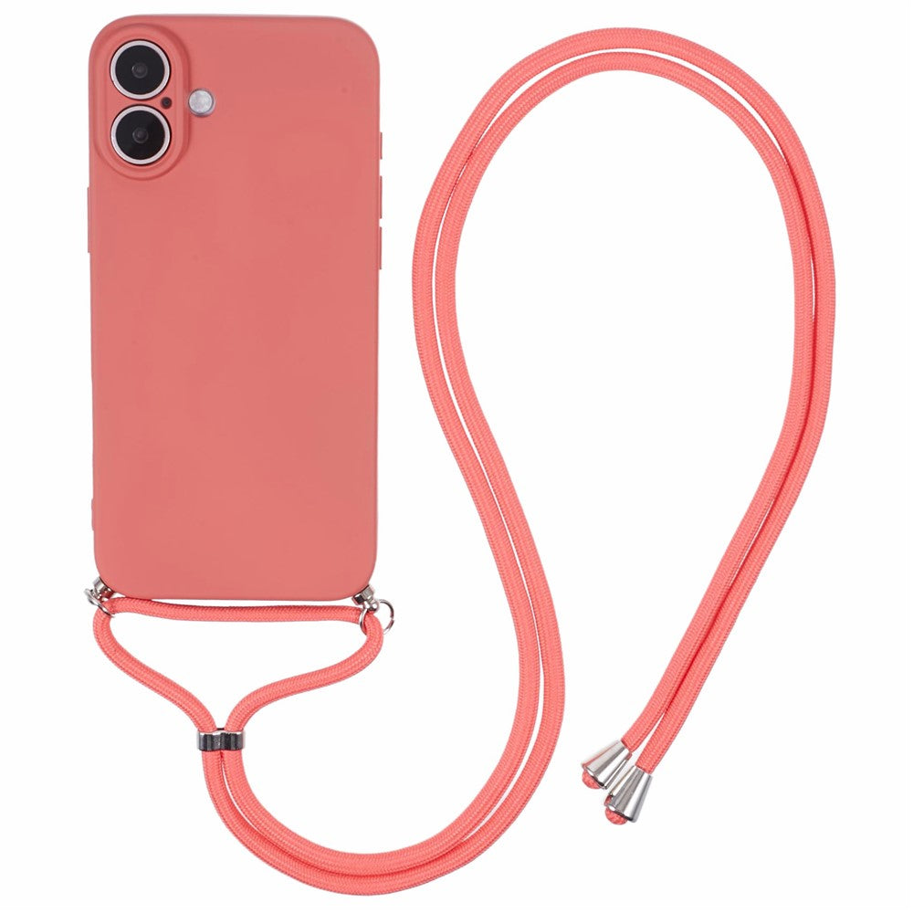 TPU Crossbody Phone Case with Necklace Cord Strap - For iPhone 16