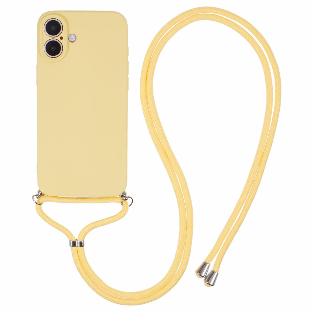 TPU Crossbody Phone Case with Necklace Cord Strap - For iPhone 16
