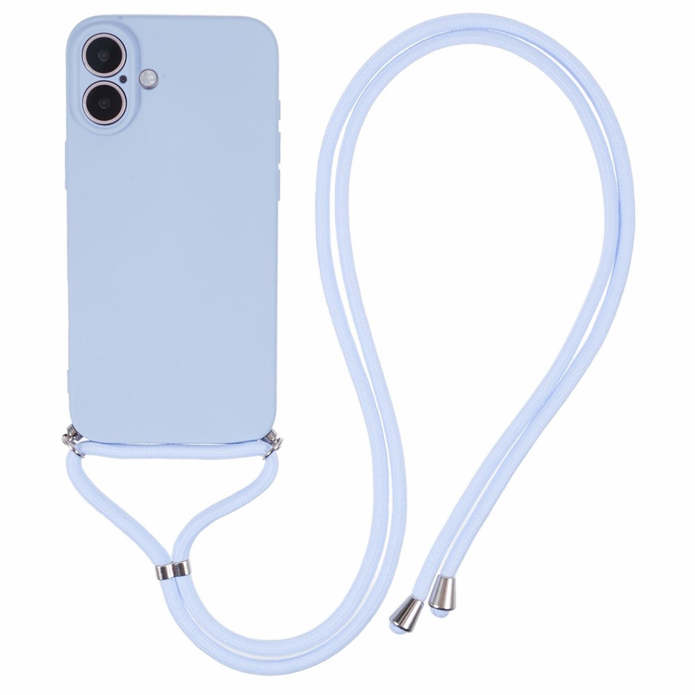 TPU Crossbody Phone Case with Necklace Cord Strap - For iPhone 16