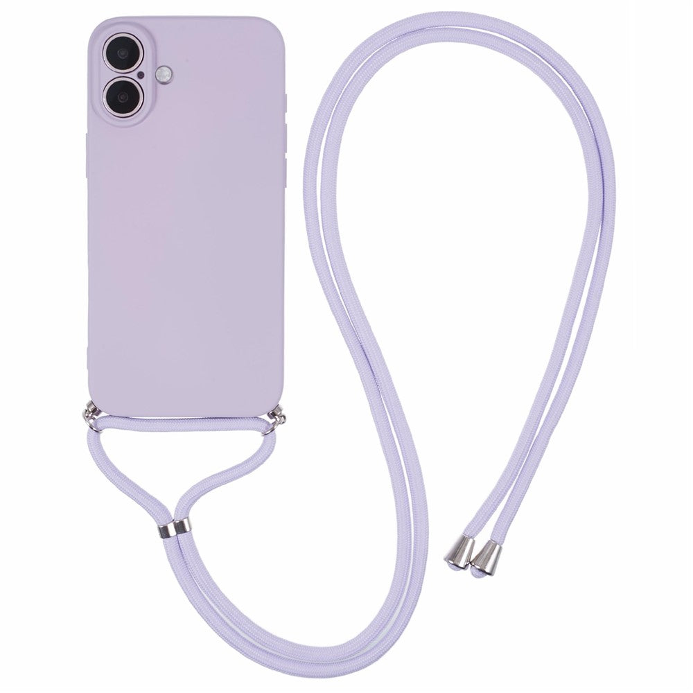 TPU Crossbody Phone Case with Necklace Cord Strap - For iPhone 16