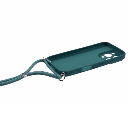 Crossbody Case Flexible TPU Fiber Lining Anti-Shock Phone Cover - For iPhone 16 Pro
