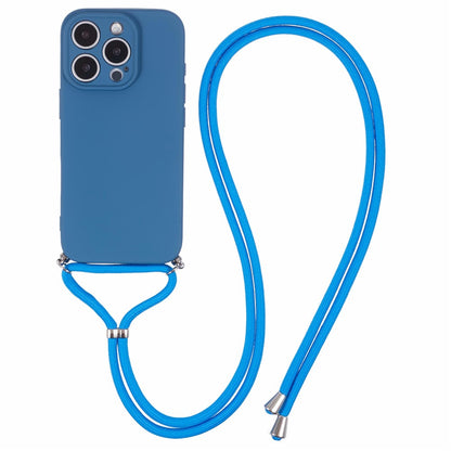 Crossbody Case Flexible TPU Fiber Lining Anti-Shock Phone Cover - For iPhone 16 Pro